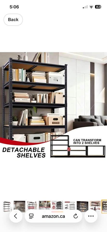 4-Tier Garage Shelving, 2250LBS Heavy Duty Shelf
