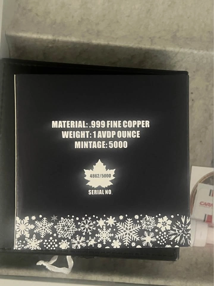 Collectable Winter Maple 1 oz .999 Copper Coin - photo 3