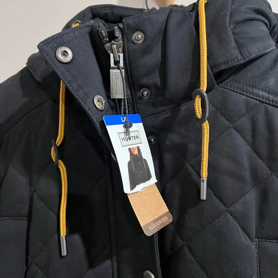 NWT Hunter Women's Field Jacket, Black Diamond Quilted Coat L - photo 2