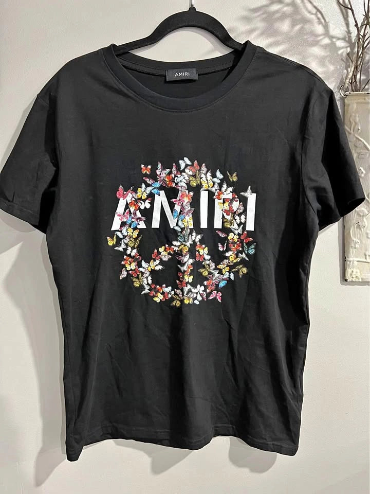 Mens Black Peace Sign Medium T Shirt Amiri