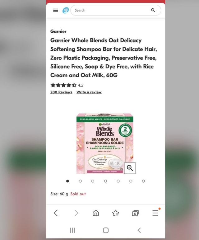 3 for $10 Garnier Whole Blends shampoo bar