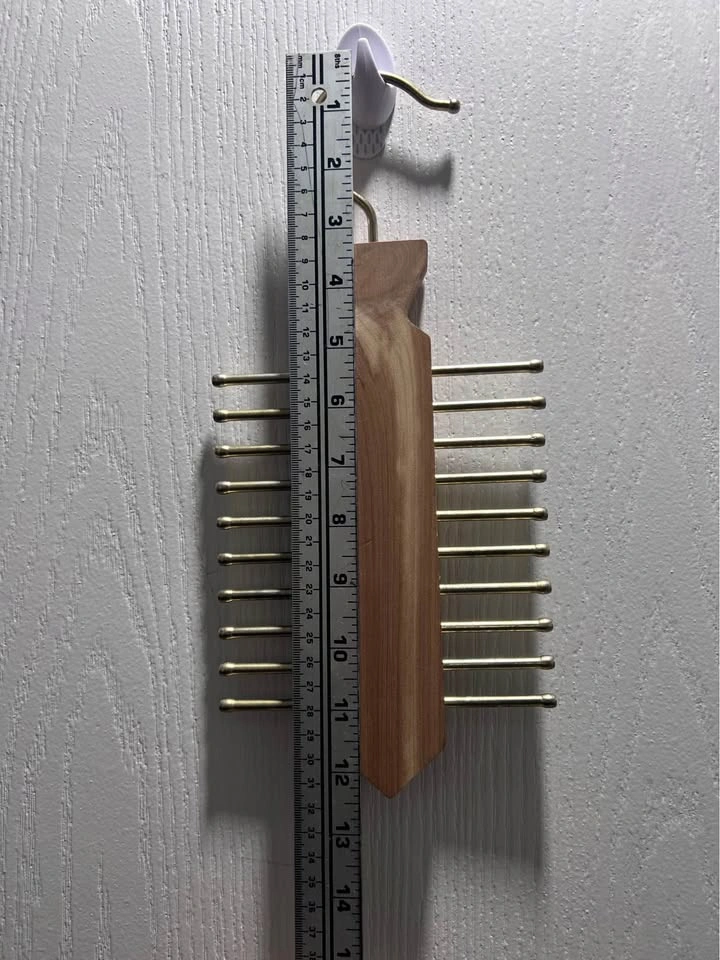 Vintage Cedar Tie Rack Organizer Hanger Belt Organizer - photo 5