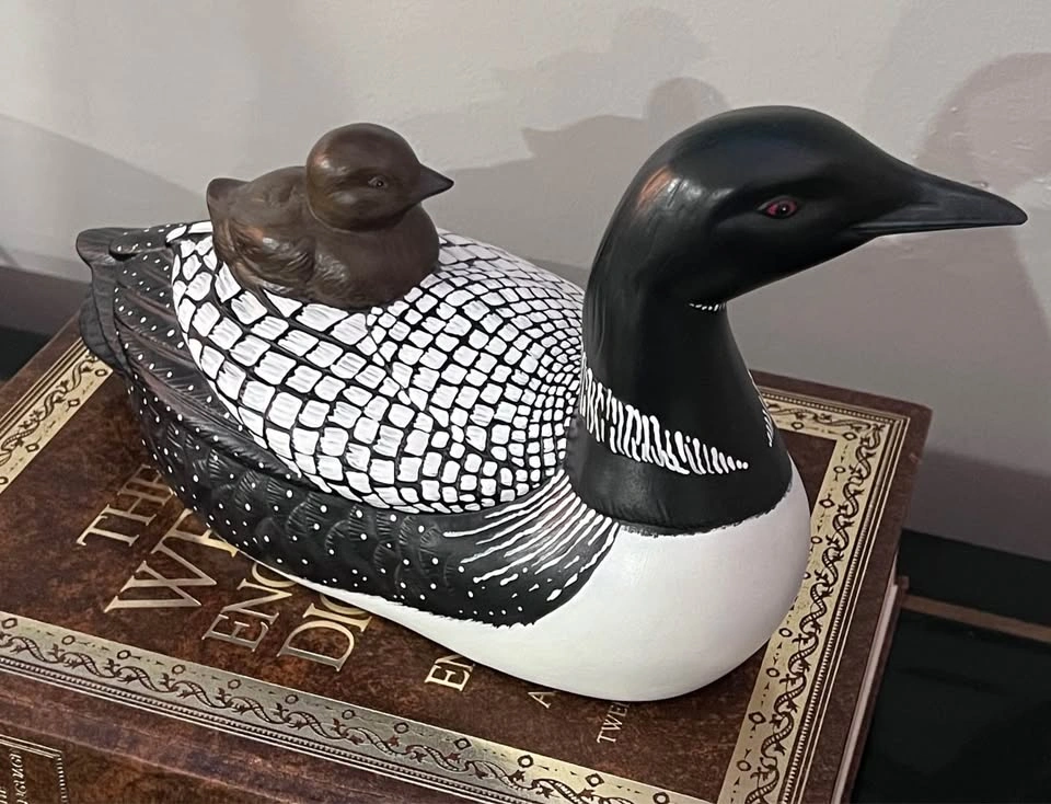 Antique Vintage Loon Figurines 3pc Hand Painted Ceramic Duck Hom - photo 3