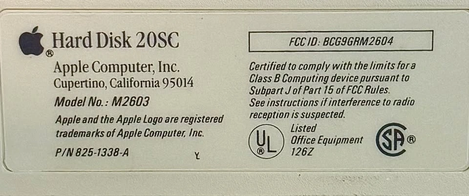 Vintage Apple Hard Disk 20SC External Drive 🍏 - photo 5
