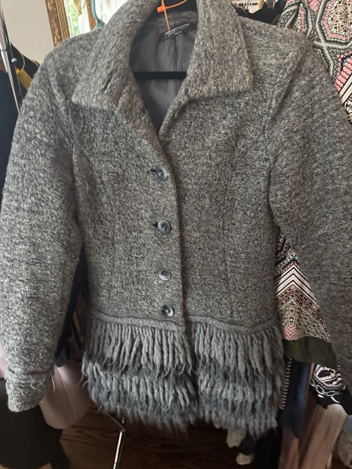 Rinascimento Italy Wool Blend High Collar Coat - Women's M - photo 3