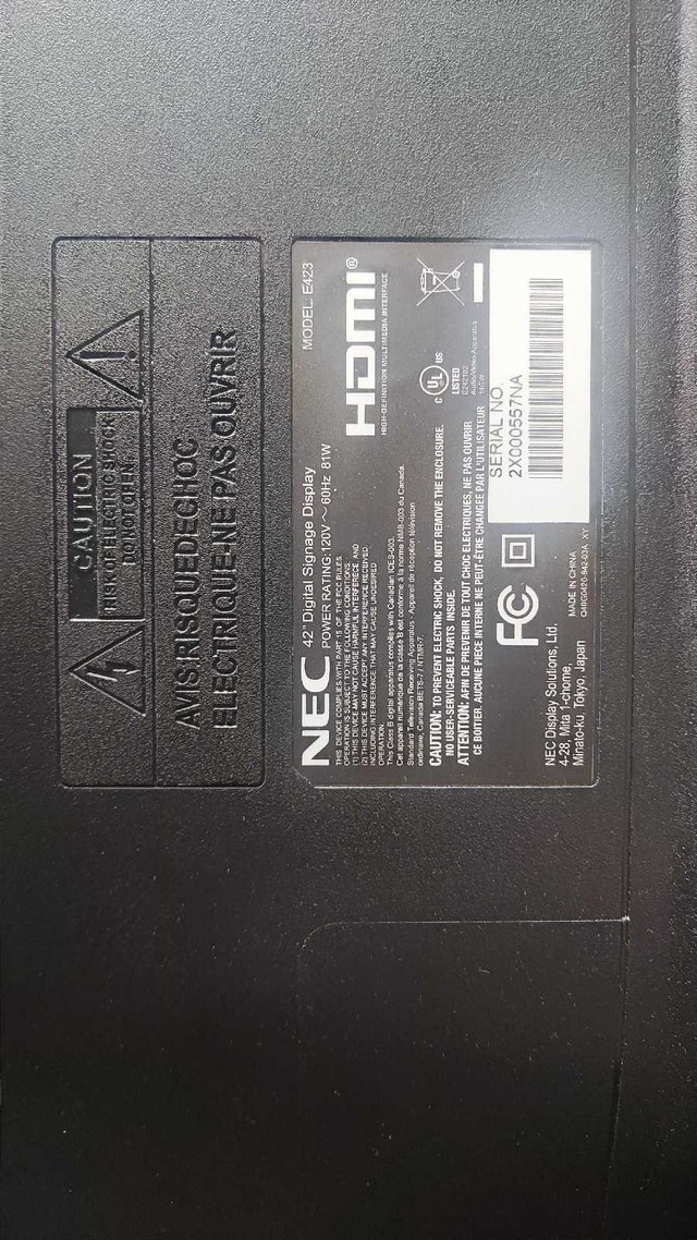 42" NEC Commercial Grade Monitor / Display - photo 4
