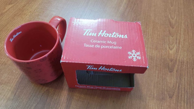 Tim Hortons 2021 Red Snowflake Ceramic Mug