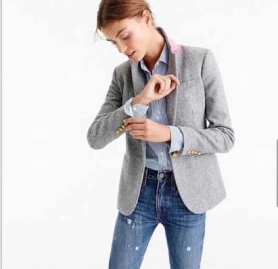 EUC J CREW Campbell Wool Tailored Grey Blazer - Size 10 - photo 2