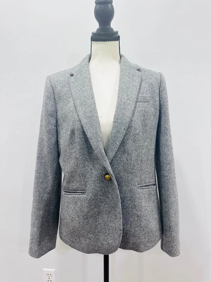 EUC J CREW Campbell Wool Tailored Grey Blazer - Size 10 - photo 3