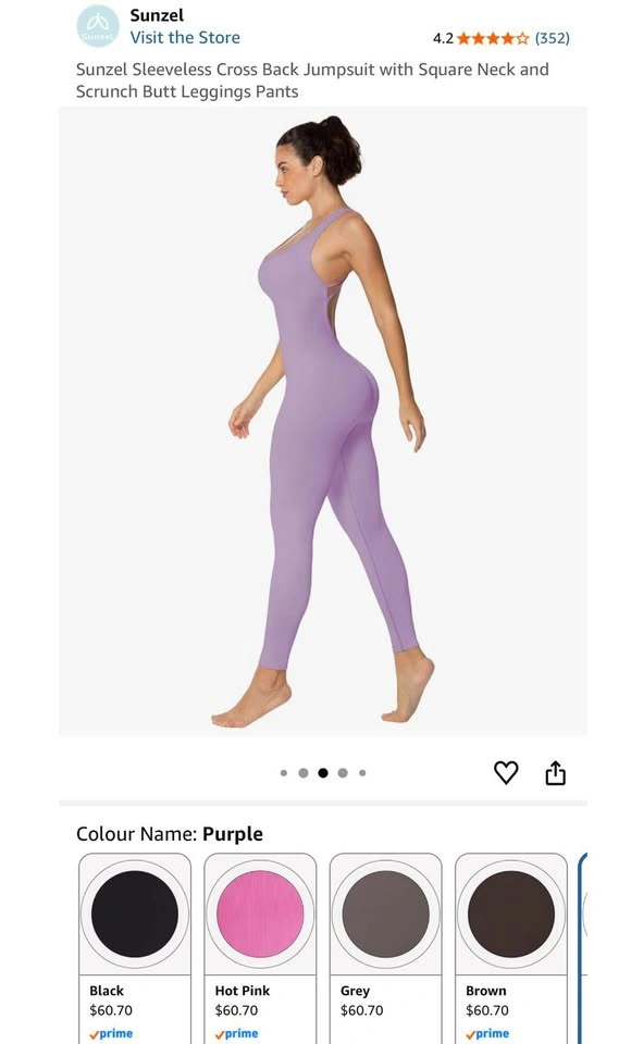 NEW Small Sunzel Purple Sleeveless Cross Back Jumpsuit - photo 2