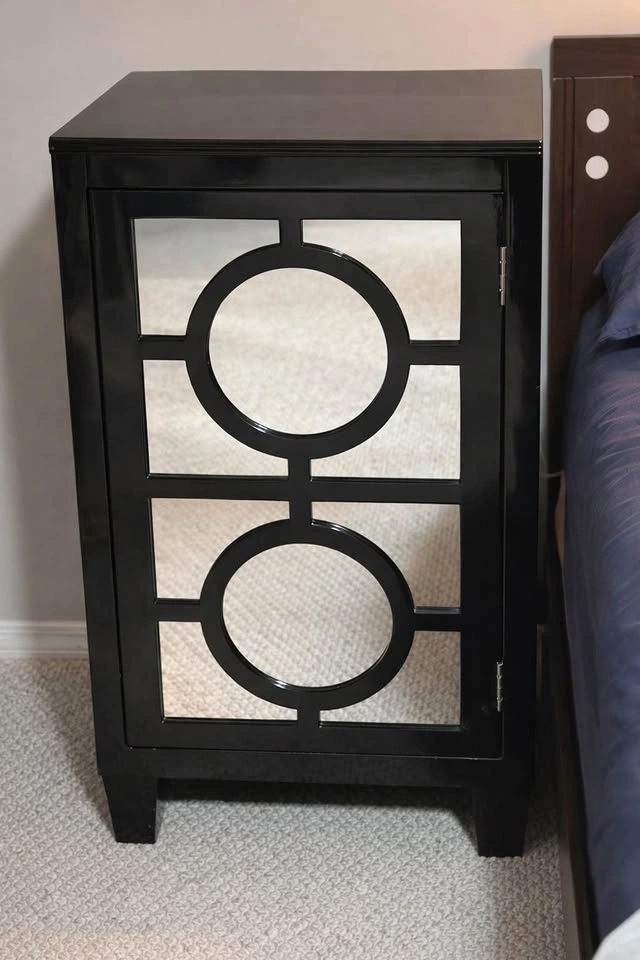 Black Mirrored Accent Cabinet - photo 2
