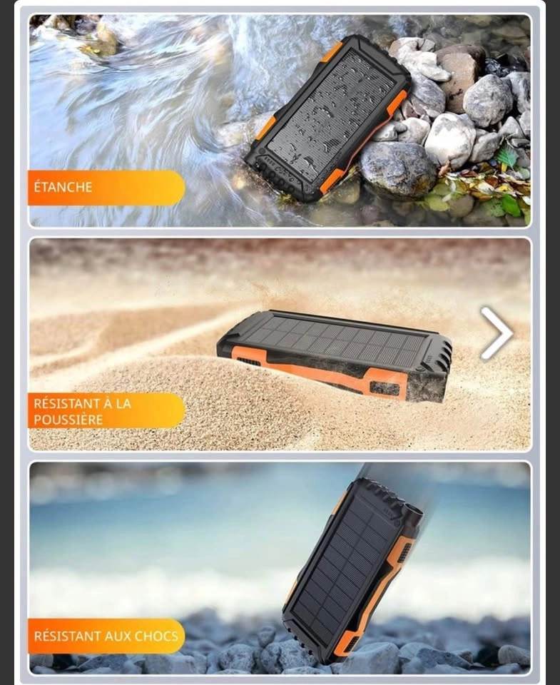 Power Bank Solar 42800 mAh 5 V 3,1 A QC 3.0 - Orange - photo 4