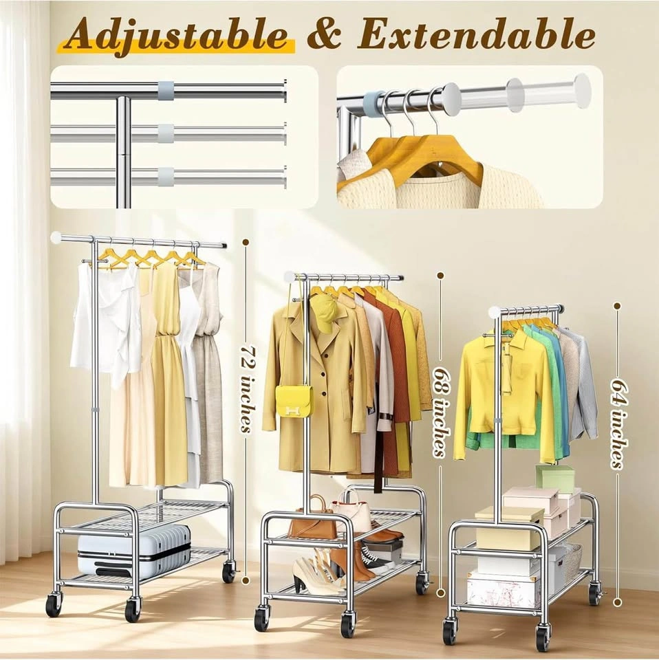 (New)760LBS Heavy Duty Rolling Clothes Rack - photo 3