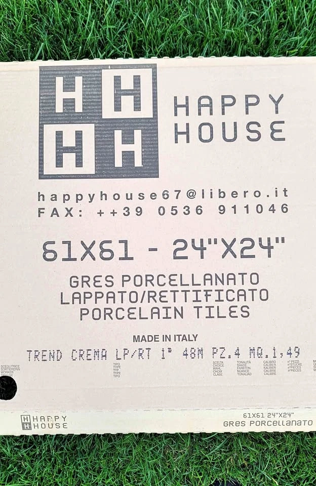 Happy House Italian Porcelain Tile 24"x24" + Mapei Grout – New
