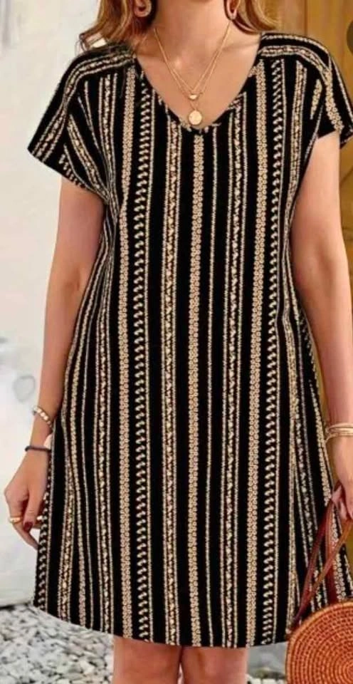 Ladies V-neck Dress, Size XXL