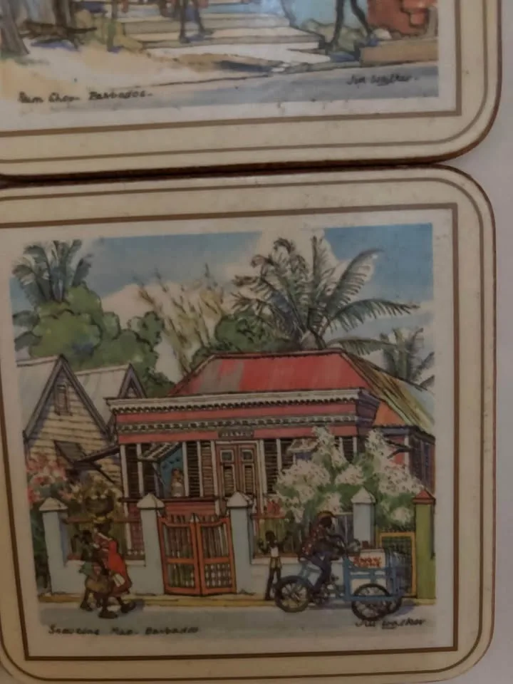 Vintage African hand painted scenery coasters for cup/glass image indicator(3)