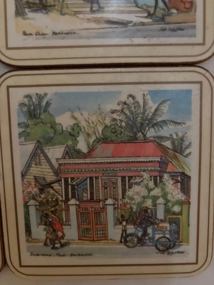 Vintage African hand painted scenery coasters for cup/glass image indicator(4)