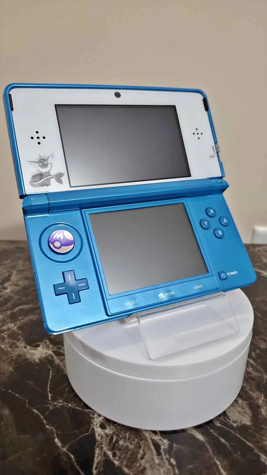 Light Blue Modded 3DS | Vaporeon C-Pad & Lens | 32GB SD | hShop