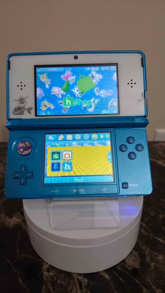 Light Blue Modded 3DS | Vaporeon C-Pad & Lens | 32GB SD | hShop - photo 4