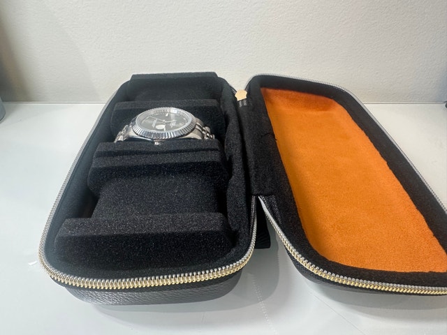 3 Slot Watch Storage Case in Black - photo 2