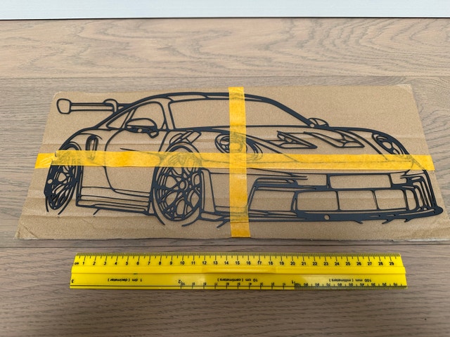 Metal Porsche 911 GT3 RS (992) Wall Art Outline