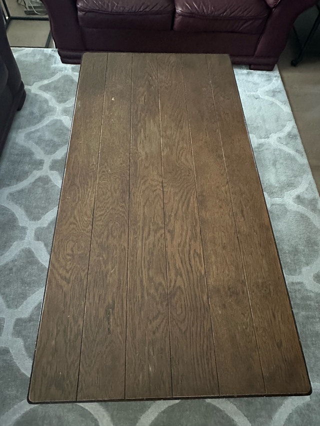 Faux Wood Coffee and Side Table Set with Wheels - photo 2