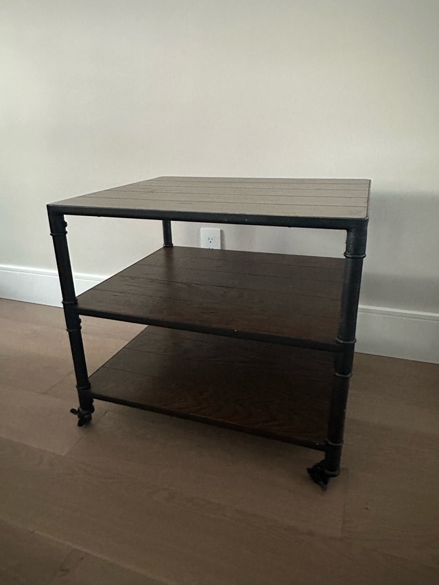 Faux Wood Coffee and Side Table Set with Wheels - photo 4
