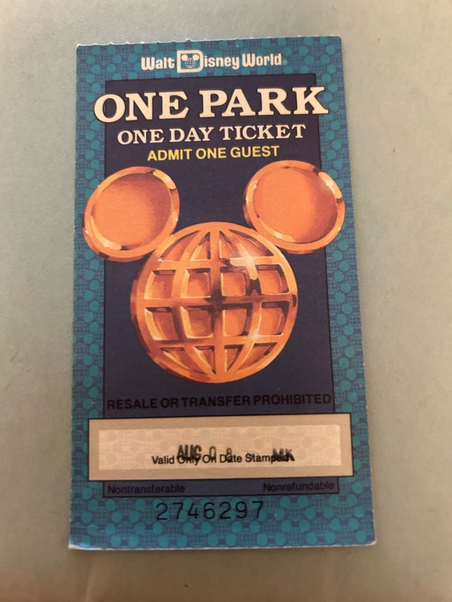 Vintage Disneyworld Ticket