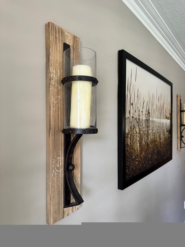 Painting With 2 Candle Holder Sconces - photo 5