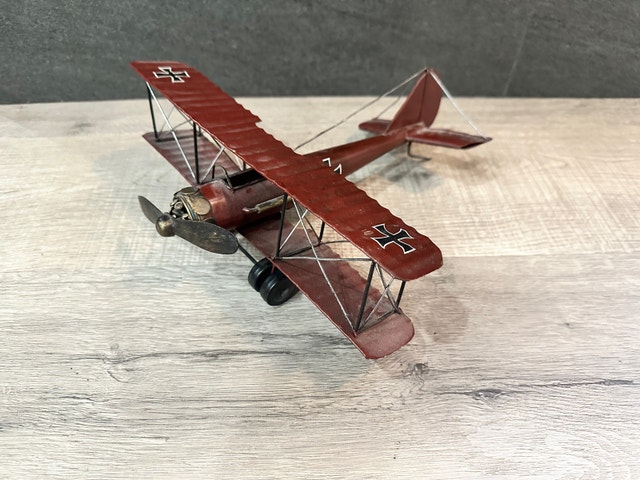 Vintage Red Baron Metal Model Airplane "Rare"
