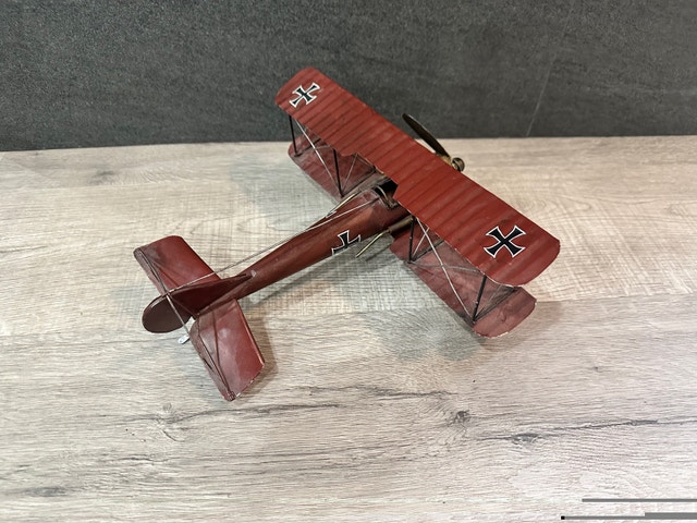 Vintage Red Baron Metal Model Airplane "Rare" - photo 3