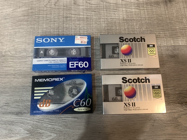 4 NEW+SEALED 60 Minute Blank Audio Cassette Tapes SCOTCH XS-II