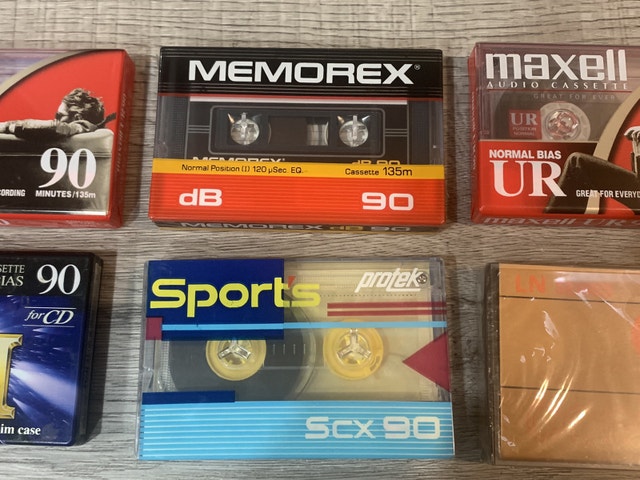 6 NEW SEALED 90 Min Blank Audio Cassette Tapes MAXELL FUJI - photo 3