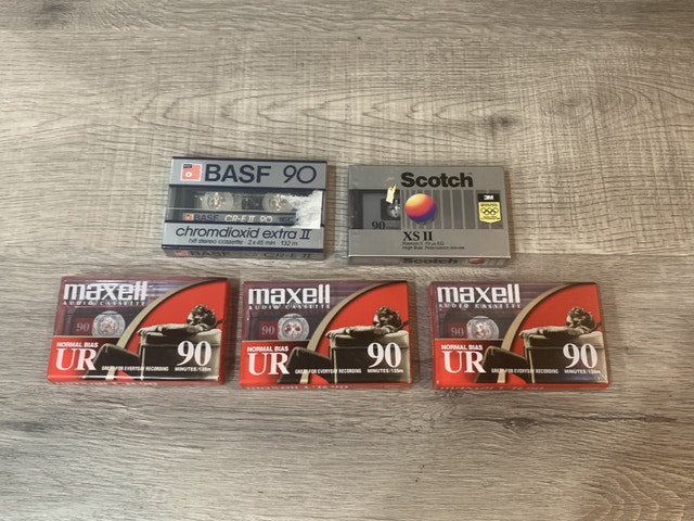 4 NEW+SEALED BASF CR-E 90 Min Blank Audio Cassette Tapes