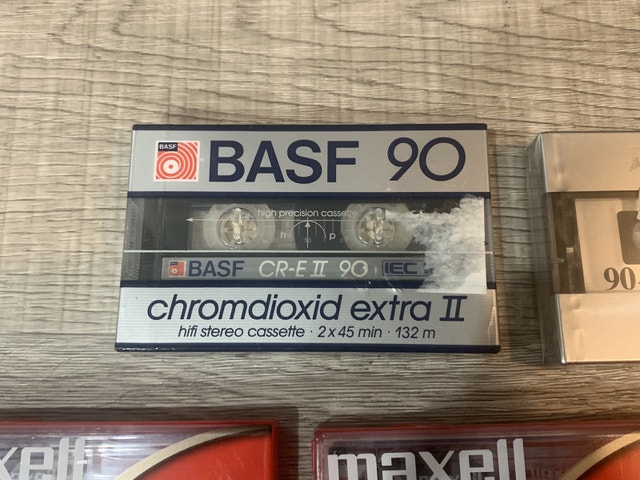 4 NEW+SEALED BASF CR-E 90 Min Blank Audio Cassette Tapes - photo 3
