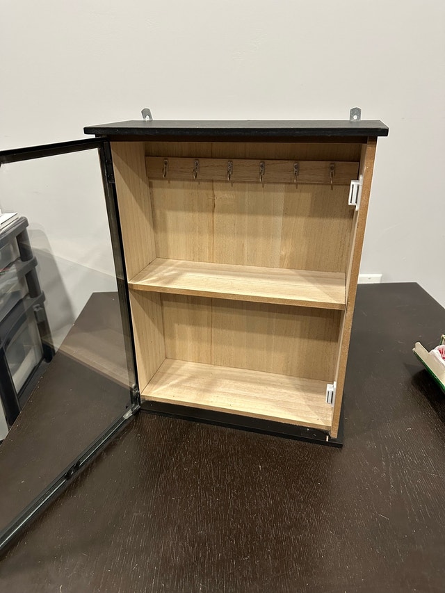 Hanging Wall Shelf with Glass Covering and Magnetic Door - photo 2