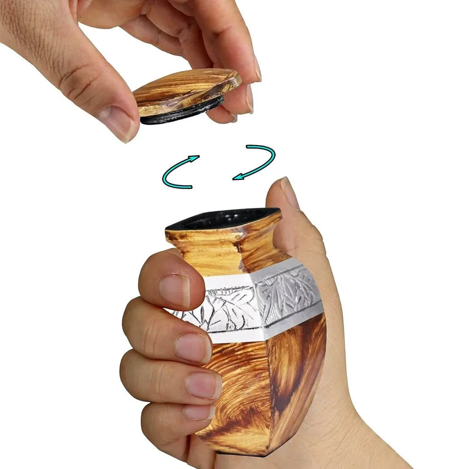 Naniurn Small wooden texture KeepSake Urn thumbnail