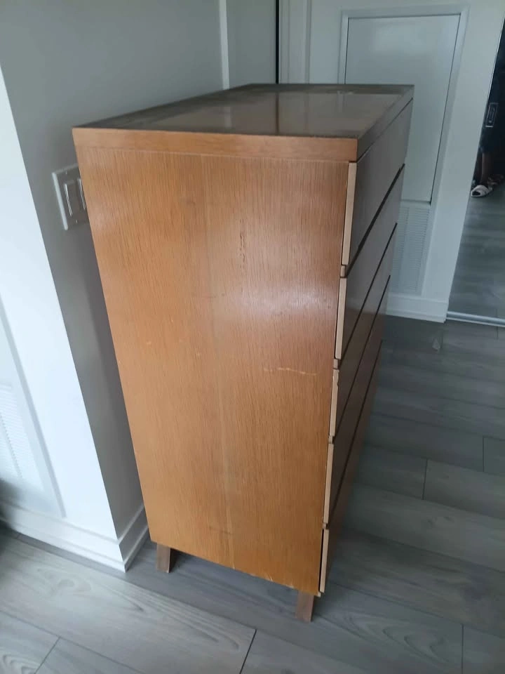 Solid Wood Mid-Century Modern 5-Drawer Dresser / Tallboy Chest - photo 2