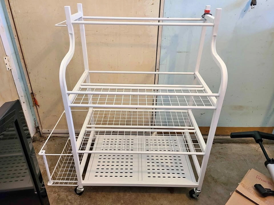 Home Gym Storage Rack with Shelves and Wheels