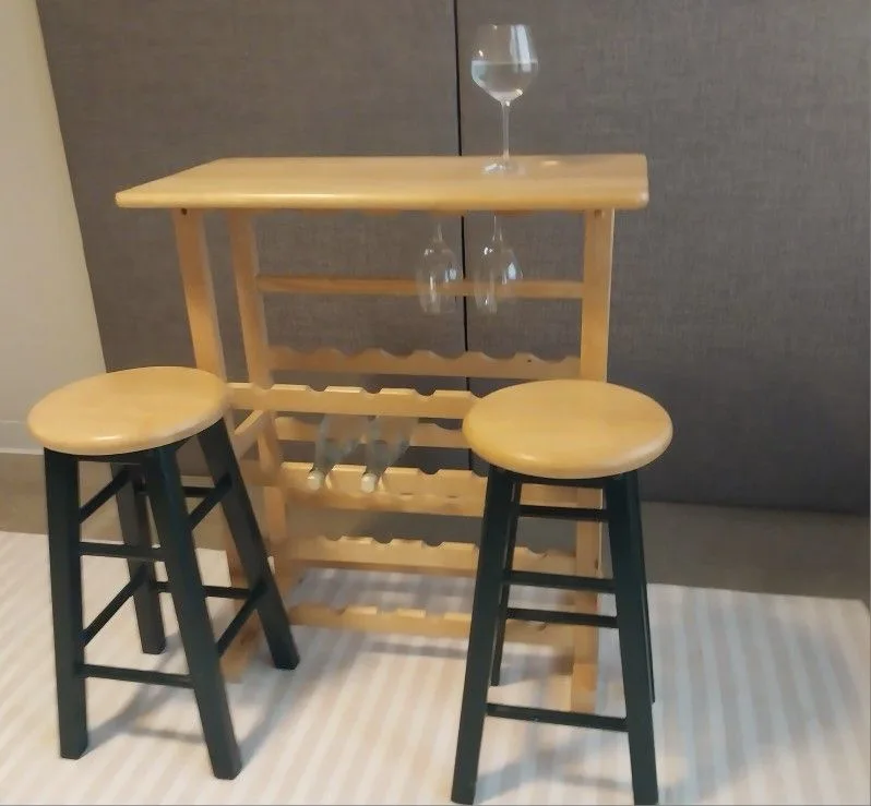 Stylish Wine Bar Table Set w/ 2 Stools – Must Sell $40