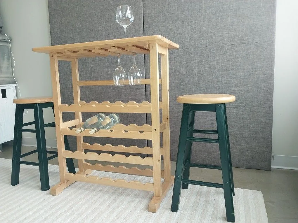 Stylish Wine Bar Table Set w/ 2 Stools – Must Sell $40 - photo 5