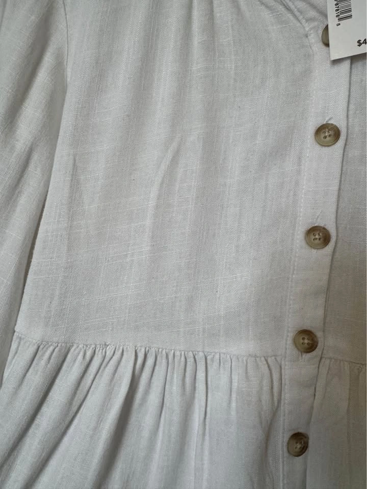 New - Ricki's White Linen Tiered Flowy Blouse - Size L - photo 2