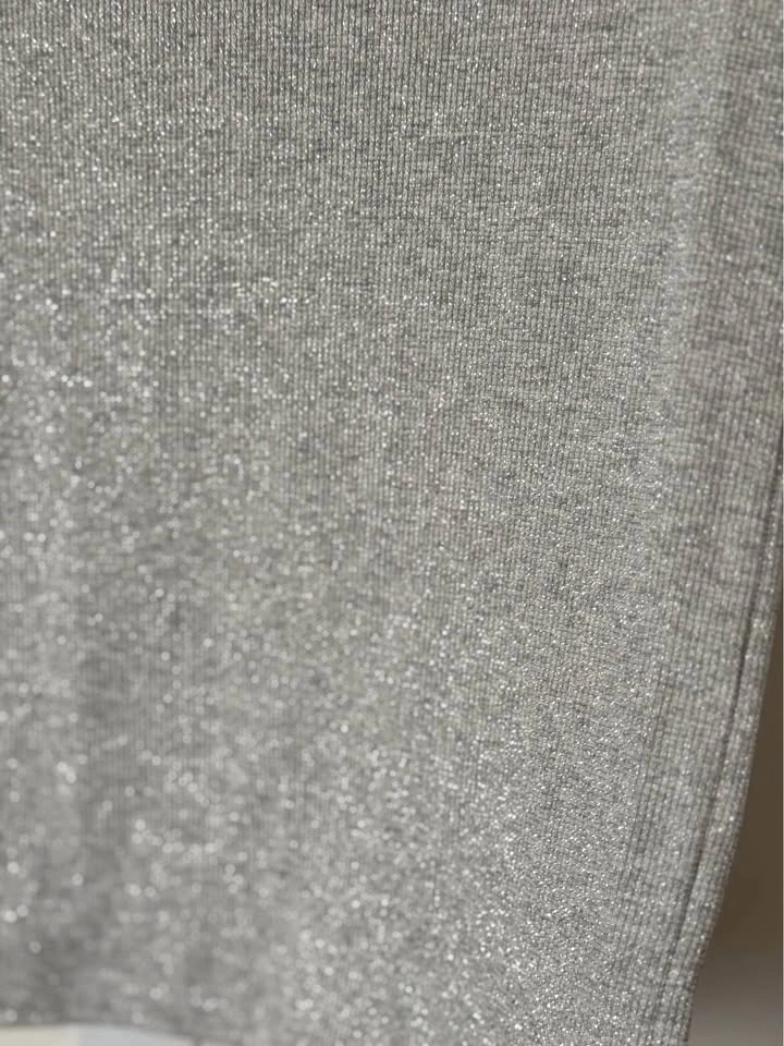 New With Tags Mango Silver Grey Metallic Thread T Shirt Top - Si - photo 5