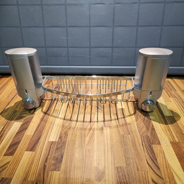 Dual soap dispenser bathroom wall mount
