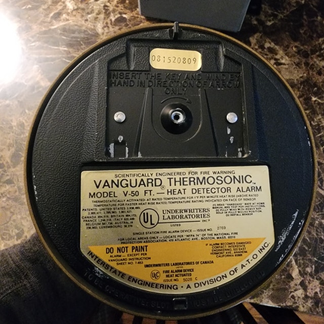 Vanguard Thermosonic V-50 Vintage Heat Detector Fire Alarm - photo 5