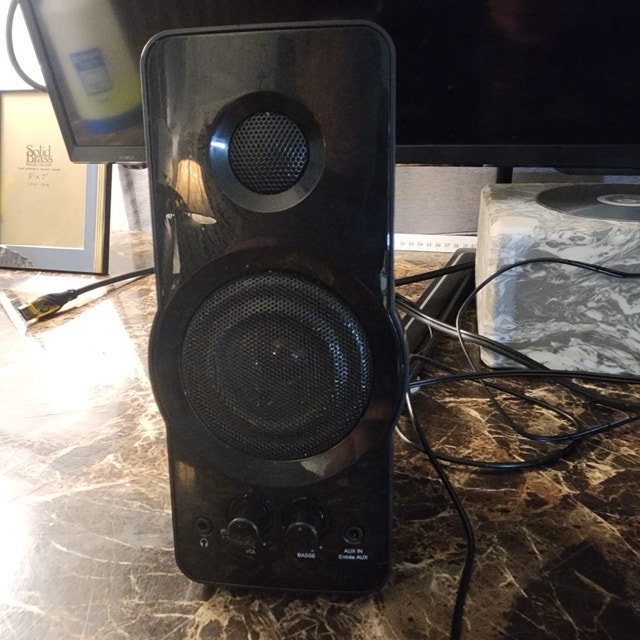 Black Web Computer Speakers 3.5mm Jack Plug - photo 2