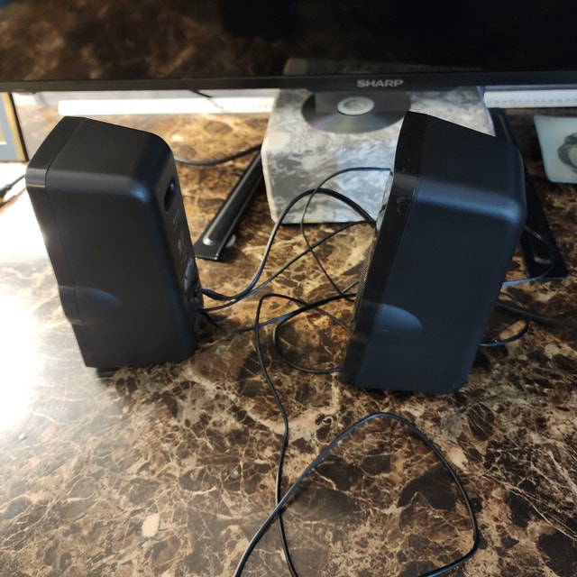 Black Web Computer Speakers 3.5mm Jack Plug - photo 4