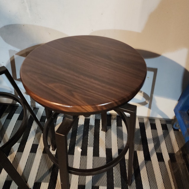Stools wood top metal base adjustable swivel - photo 4