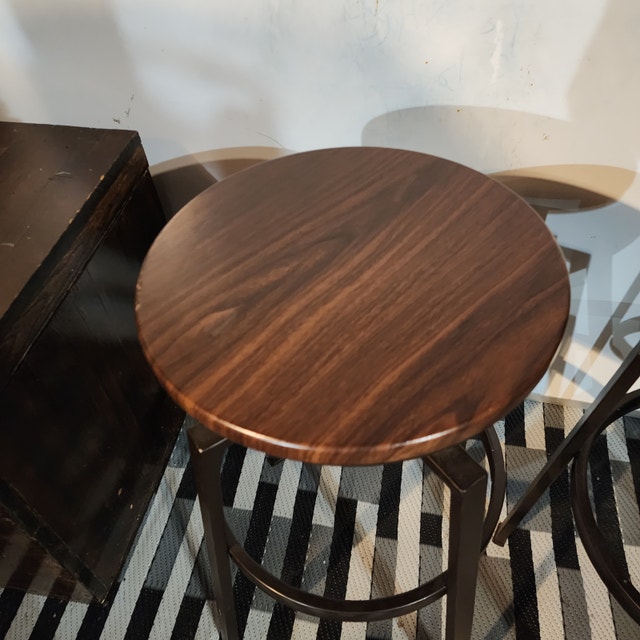 Stools wood top metal base adjustable swivel - photo 5