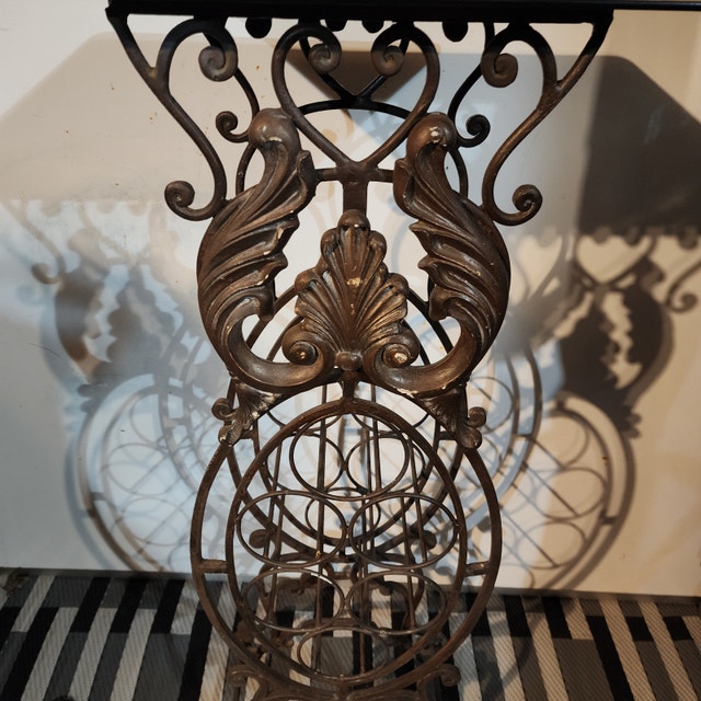 Wine Holder Glass Table Top Metal Base 17 x 14 x 41 - photo 3